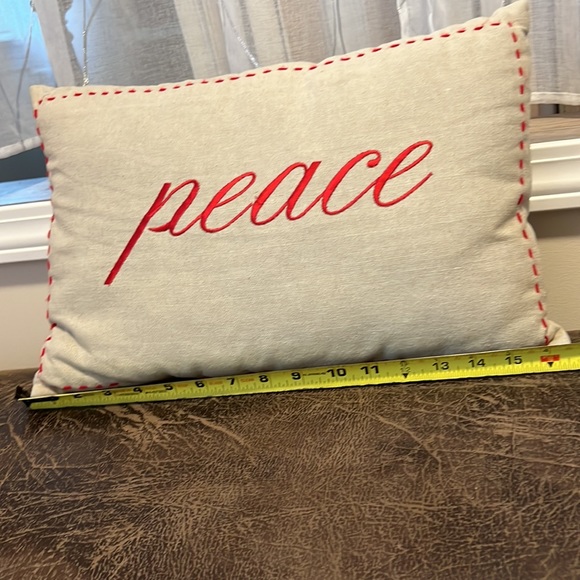 Peace Christmas/Holiday Pillow - 17x11 - Picture 3 of 5